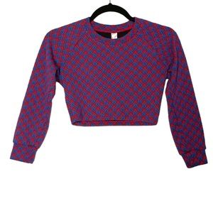 American Apparel Crop Top Red Blue Purple Chevron